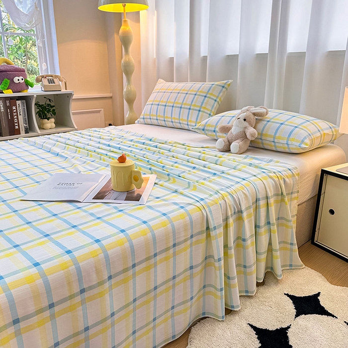 91家纺网 家纺一手货源 找家纺 雨彤家纺 2025新款A类母婴级软糯糯云朵水洗棉床单 格心生活