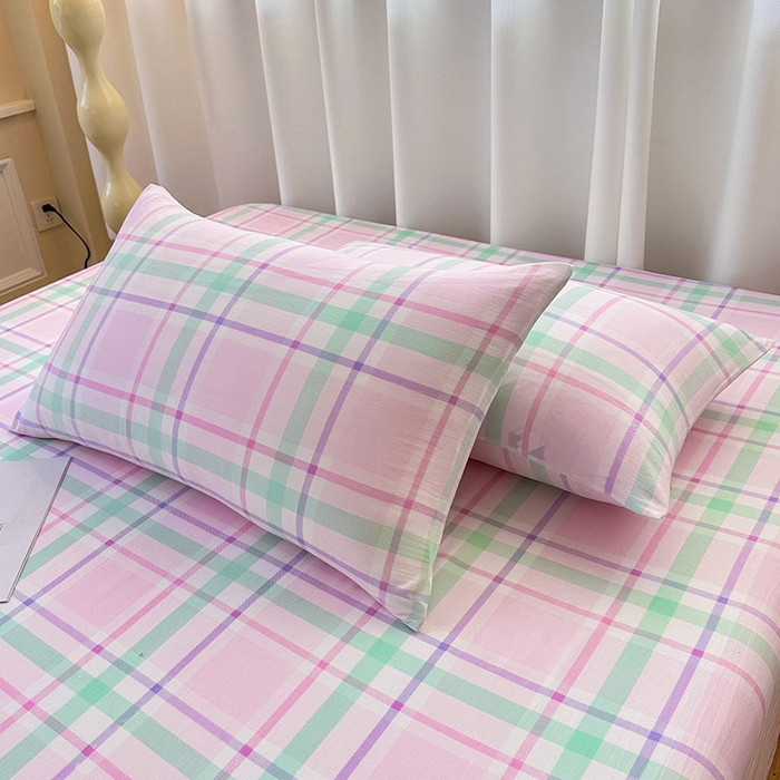 91家纺网 家纺一手货源 找家纺 雨彤家纺 2025新款A类母婴级软糯糯云朵水洗棉床单 百川-红