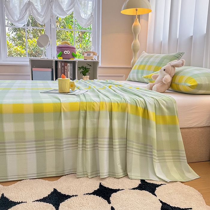 91家纺网 家纺一手货源 找家纺 雨彤家纺 2025新款A类母婴级软糯糯云朵水洗棉床单 安格尔