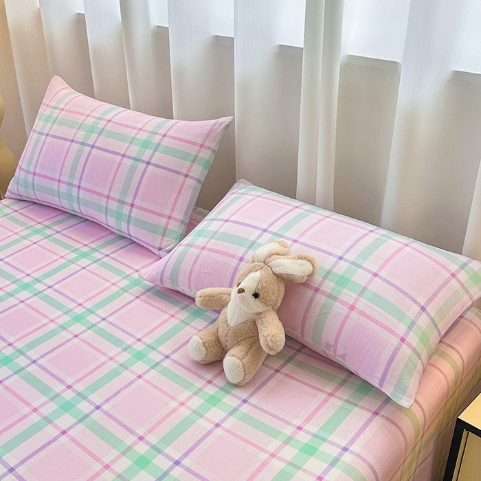 91家纺网 家纺一手货源 找家纺 雨彤家纺 2025新款A类母婴级软糯糯云朵水洗棉床单 百川-红