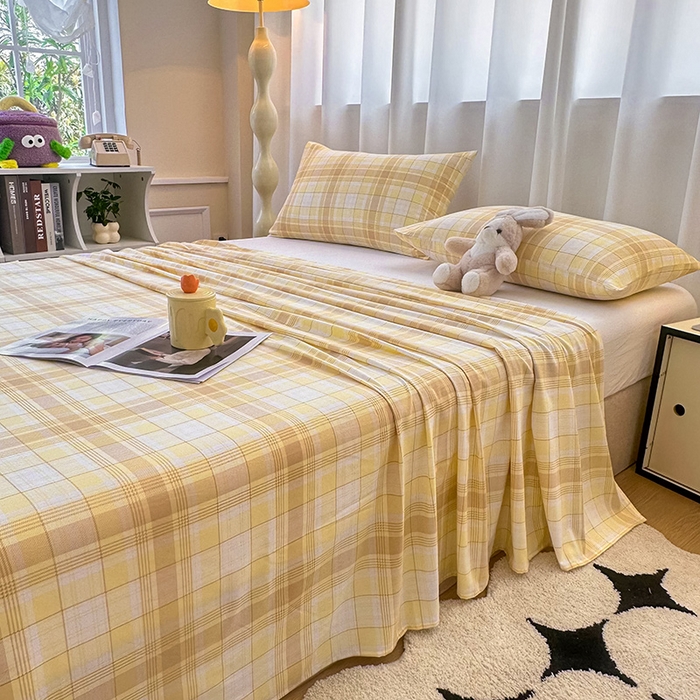 91家纺网 家纺一手货源 找家纺 雨彤家纺 2025新款A类母婴级软糯糯云朵水洗棉床单 希格文