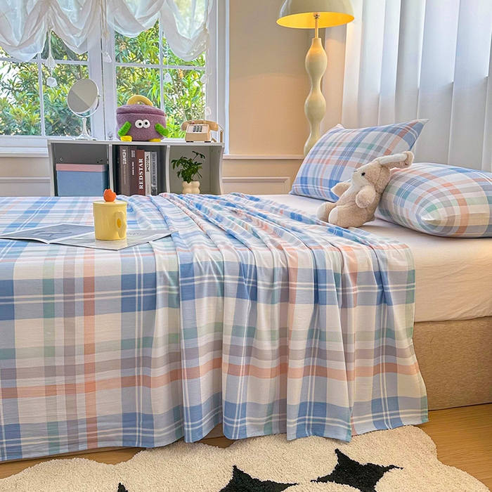 91家纺网 家纺一手货源 找家纺 雨彤家纺 2025新款A类母婴级软糯糯云朵水洗棉床单 索尔