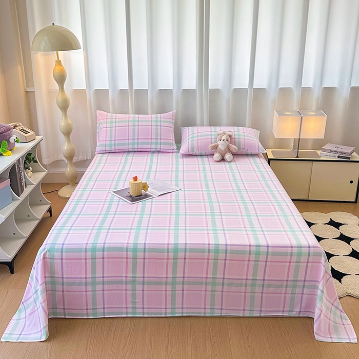 雨彤家纺 2025新款A类母婴级软糯糯云朵水洗棉床单 百川-红