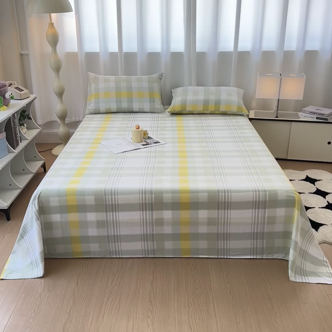 91家纺网 家纺一手货源 找家纺 雨彤家纺 2025新款A类母婴级软糯糯云朵水洗棉床单 安格尔