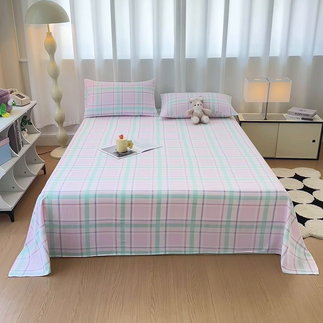 91家纺网 家纺一手货源 找家纺 雨彤家纺 2025新款A类母婴级软糯糯云朵水洗棉床单 百川-红