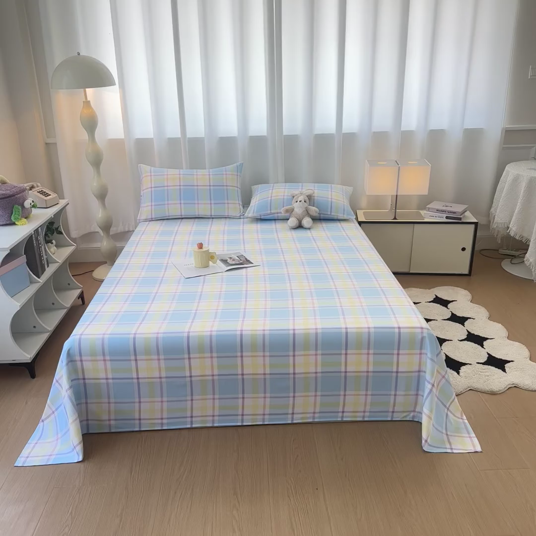 91家纺网 家纺一手货源 找家纺 雨彤家纺 2025新款A类母婴级软糯糯云朵水洗棉床单 弗罗格