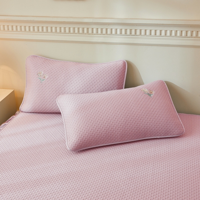 91家纺网 家纺一手货源 找家纺 （总）爱思凯家纺 2025新款凉感冰豆豆凉席床笠款-花边款