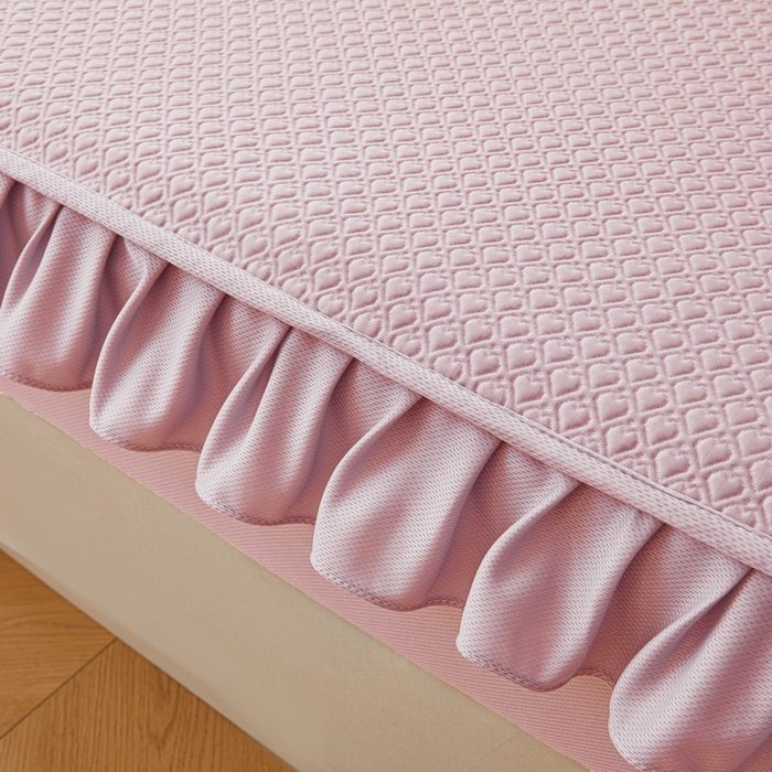 91家纺网 家纺一手货源 找家纺 （总）爱思凯家纺 2025新款凉感冰豆豆凉席床笠款-花边款