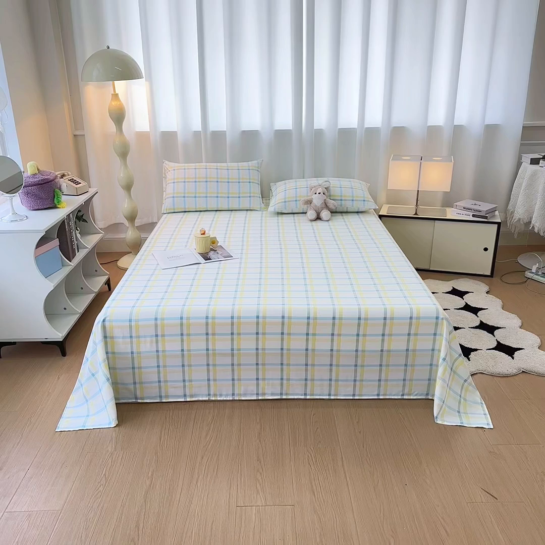 91家纺网 家纺一手货源 找家纺 雨彤家纺 2025新款A类母婴级软糯糯云朵水洗棉床单 格心生活