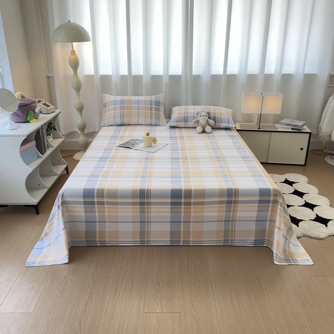 91家纺网 家纺一手货源 找家纺 雨彤家纺 2025新款A类母婴级软糯糯云朵水洗棉床单 科曼格