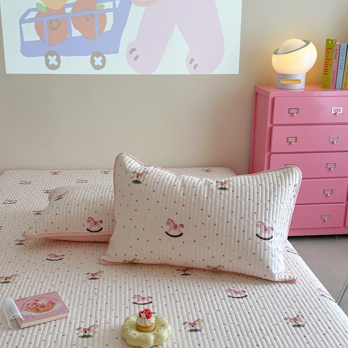 91家纺网 家纺一手货源 找家纺 （总）琳可家居 2025新款13070印花款双面全棉全棉床盖