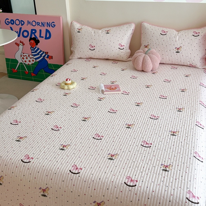 91家纺网 家纺一手货源 找家纺 （总）琳可家居 2025新款13070印花款双面全棉全棉床盖