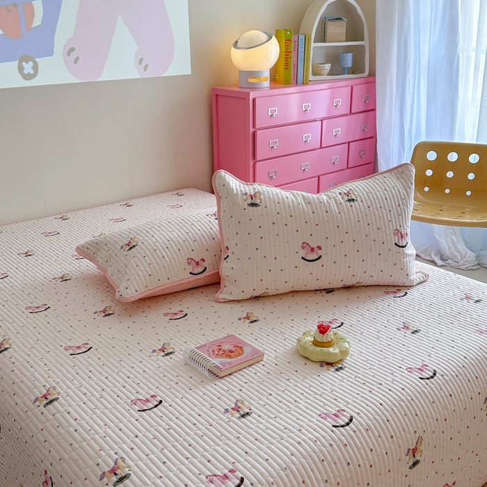 91家纺网 家纺一手货源 找家纺 （总）琳可家居 2025新款13070印花款双面全棉全棉床盖