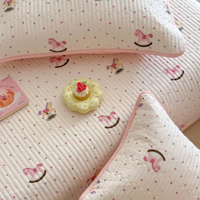 91家纺网 家纺一手货源 找家纺 （总）琳可家居 2025新款13070印花款双面全棉全棉床盖