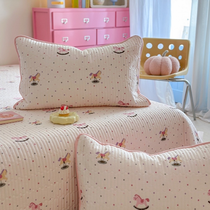 91家纺网 家纺一手货源 找家纺 （总）琳可家居 2025新款13070印花款双面全棉全棉床盖