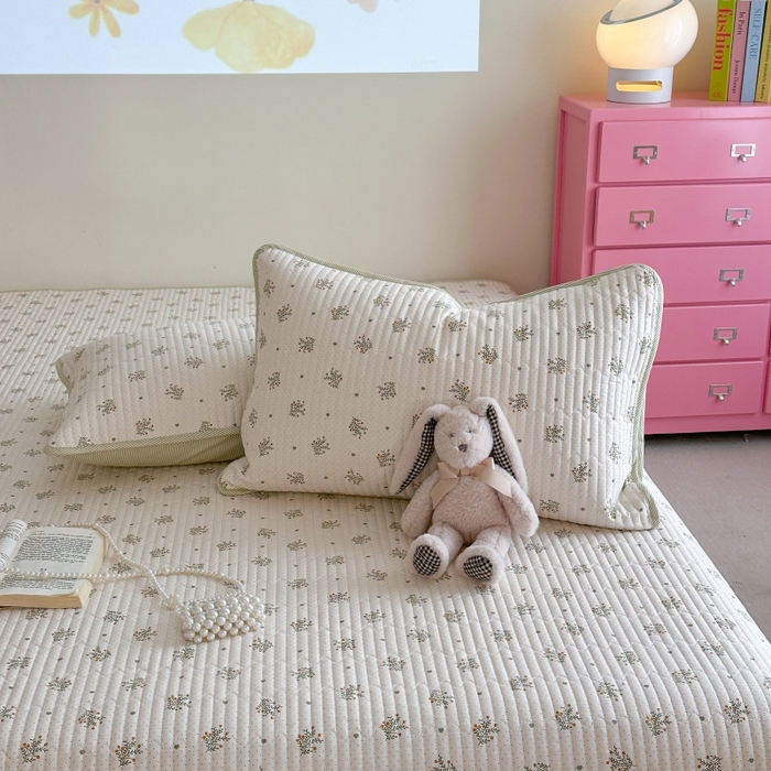 91家纺网 家纺一手货源 找家纺 琳可家居 2025新款13070印花款双面全棉全棉床盖 素韵