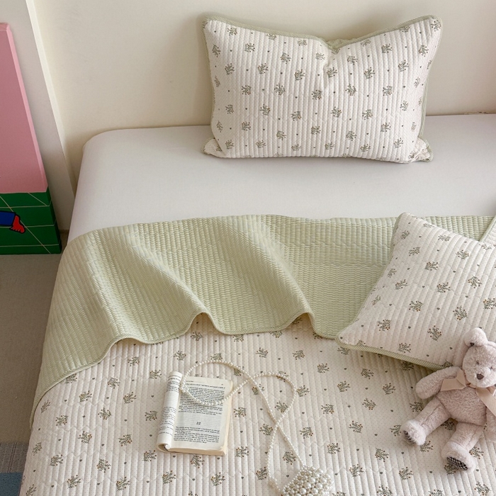 91家纺网 家纺一手货源 找家纺 琳可家居 2025新款13070印花款双面全棉全棉床盖 素韵