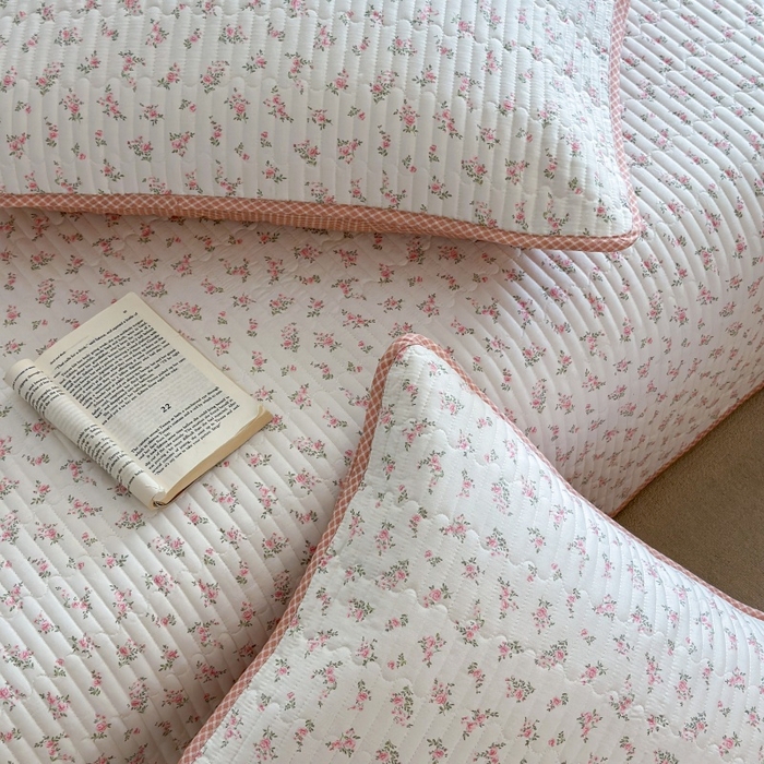 91家纺网 家纺一手货源 找家纺 琳可家居 2025新款13070印花款双面全棉全棉床盖 兰馨