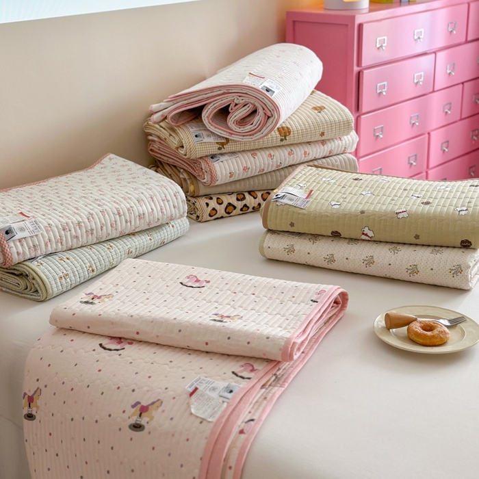 琳可家居 2025新款13070印花款双面全棉全棉床盖 组合图仅供参考