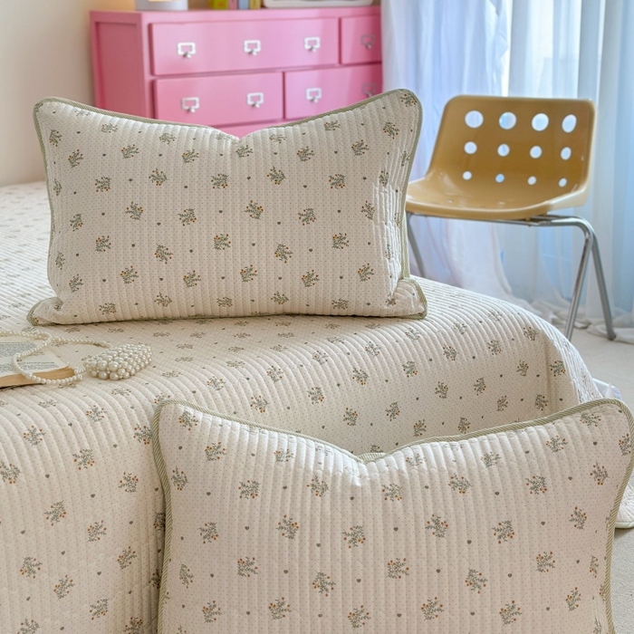 91家纺网 家纺一手货源 找家纺 琳可家居 2025新款13070印花款双面全棉全棉床盖 素韵