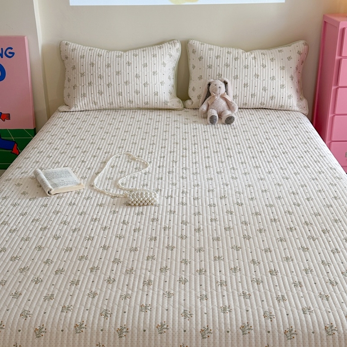 91家纺网 家纺一手货源 找家纺 琳可家居 2025新款13070印花款双面全棉全棉床盖 素韵