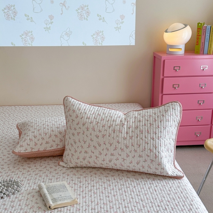 91家纺网 家纺一手货源 找家纺 琳可家居 2025新款13070印花款双面全棉全棉床盖 兰馨