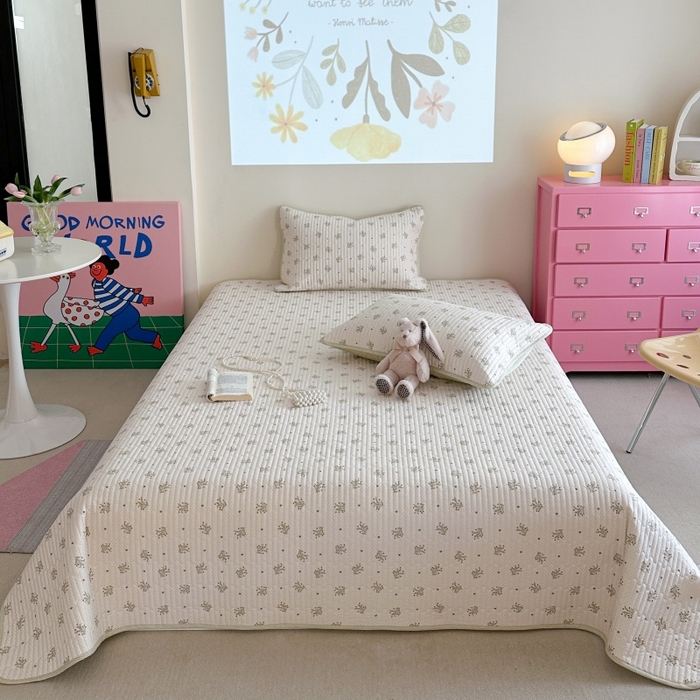 琳可家居 2025新款13070印花款双面全棉全棉床盖 素韵