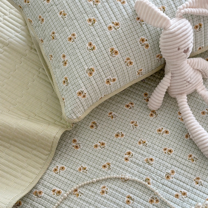 91家纺网 家纺一手货源 找家纺 琳可家居 2025新款13070印花款双面全棉全棉床盖 雏菊