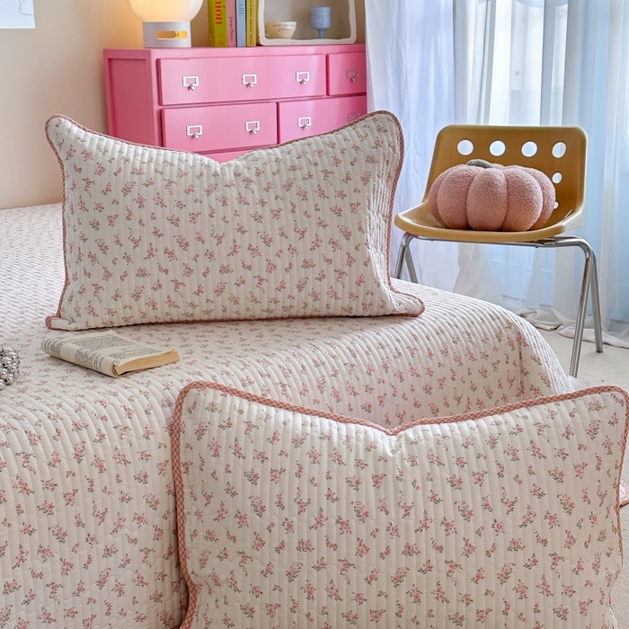 91家纺网 家纺一手货源 找家纺 琳可家居 2025新款13070印花款双面全棉全棉床盖 兰馨