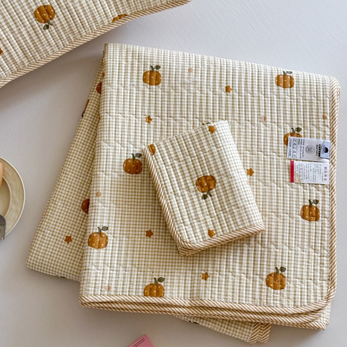 91家纺网 家纺一手货源 找家纺 琳可家居 2025新款13070印花款双面全棉全棉床盖 南瓜派