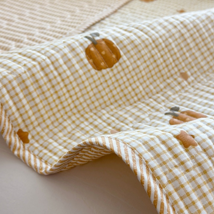 91家纺网 家纺一手货源 找家纺 琳可家居 2025新款13070印花款双面全棉全棉床盖 南瓜派