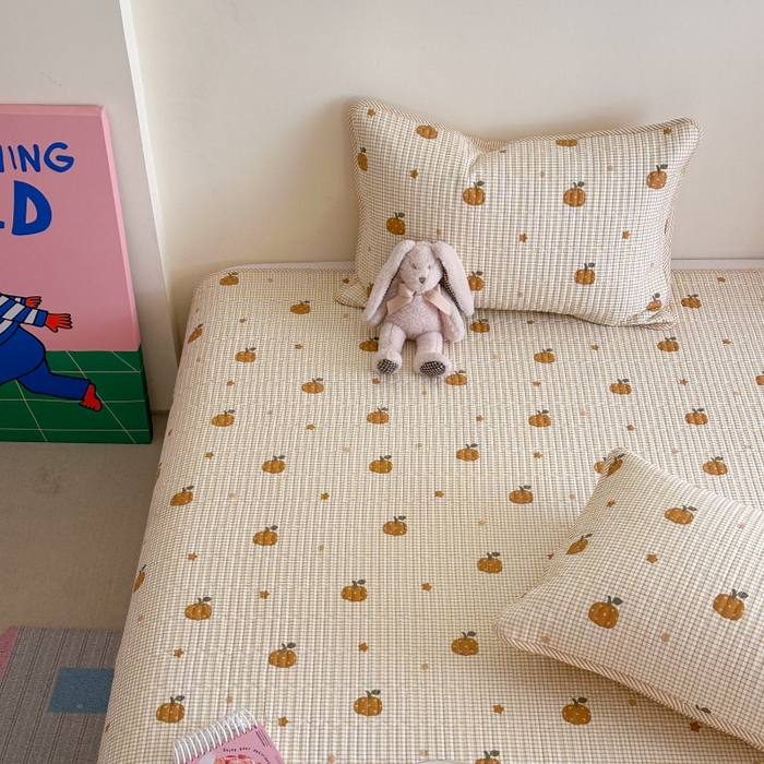 91家纺网 家纺一手货源 找家纺 琳可家居 2025新款13070印花款双面全棉全棉床盖 南瓜派