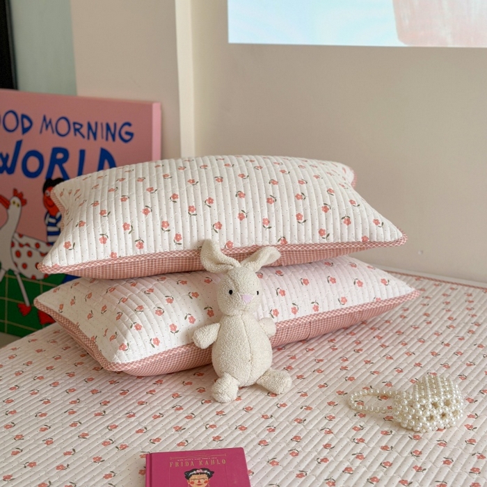 91家纺网 家纺一手货源 找家纺 琳可家居 2025新款13070印花款双面全棉全棉床盖 桃悦