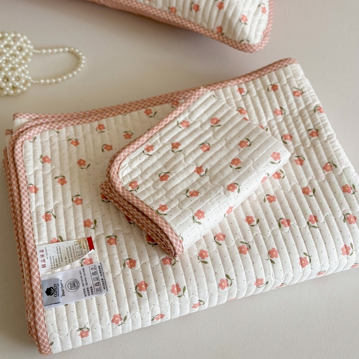 91家纺网 家纺一手货源 找家纺 琳可家居 2025新款13070印花款双面全棉全棉床盖 桃悦