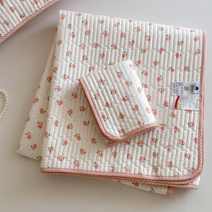 91家纺网 家纺一手货源 找家纺 琳可家居 2025新款13070印花款双面全棉全棉床盖 桃悦