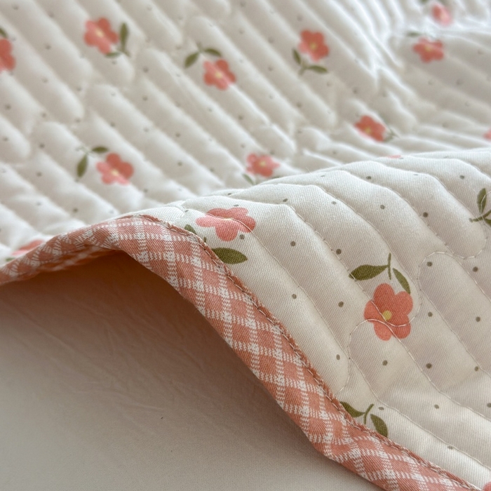 91家纺网 家纺一手货源 找家纺 琳可家居 2025新款13070印花款双面全棉全棉床盖 桃悦