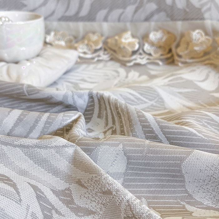 91家纺网 家纺一手货源 找家纺 网红馆（ck家纺） 2025新款提花冰丝席床裙款凉席席子三件套-叶璃 叶璃-灰