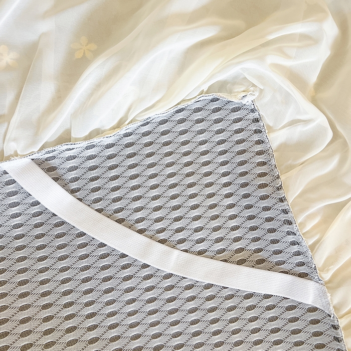91家纺网 家纺一手货源 找家纺 网红馆（ck家纺） 2025新款提花冰丝席床裙款凉席席子三件套-叶璃 叶璃-灰