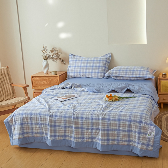 91家纺网 家纺一手货源 找家纺 （总）2025新款A类色织新疆棉抗菌夏被棉花被