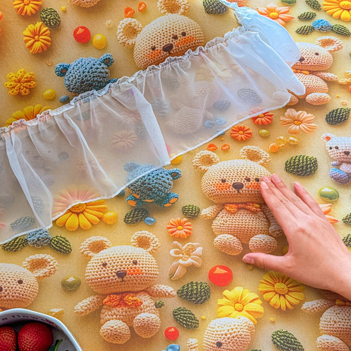 91家纺网 家纺一手货源 找家纺 罗艺轩 2025新款冰丝5D印花床裙凉席席子 葵花熊