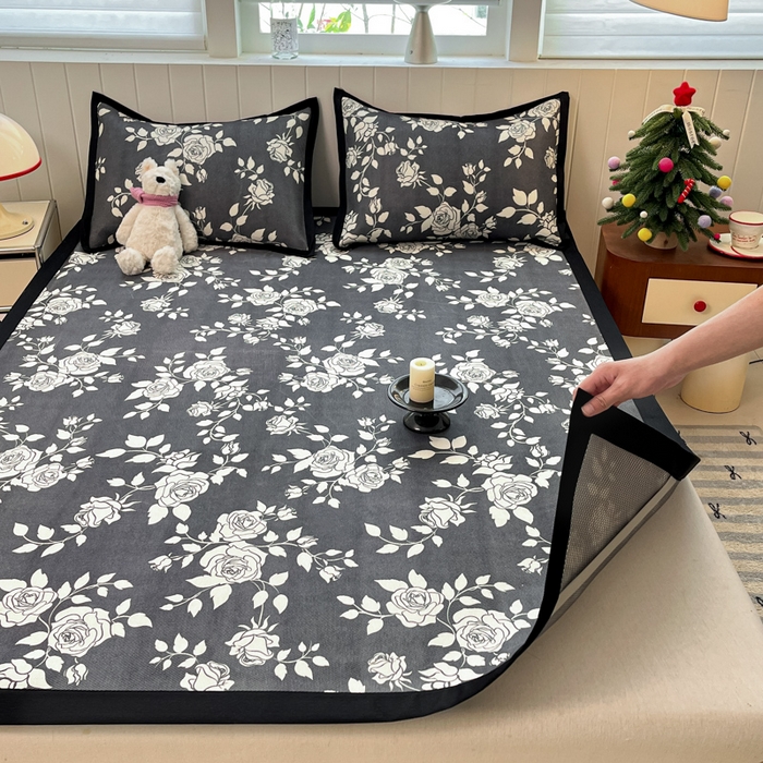 91家纺网 家纺一手货源 找家纺 （总）安哆啦家纺 2025新款A类印花冰藤凉席针织棉牛奶丝夏被夏凉被空调被四件套