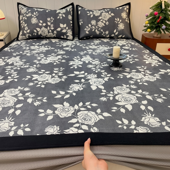 91家纺网 家纺一手货源 找家纺 （总）安哆啦家纺 2025新款A类印花冰藤凉席针织棉牛奶丝夏被夏凉被空调被四件套