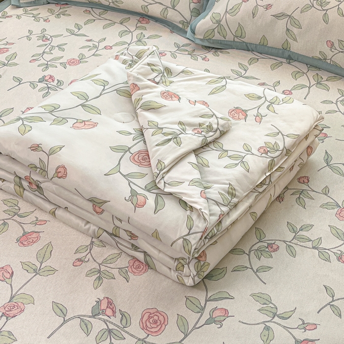 91家纺网 家纺一手货源 找家纺 （总）安哆啦家纺 2025新款A类印花冰藤凉席针织棉牛奶丝夏被夏凉被空调被四件套