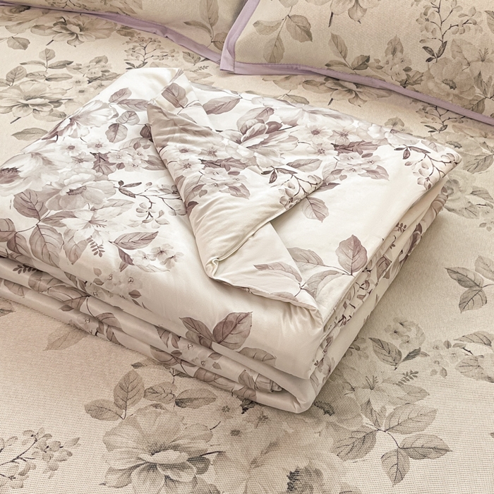 91家纺网 家纺一手货源 找家纺 安哆啦家纺 2025新款A类印花冰藤凉席针织棉牛奶丝夏被夏凉被空调被四件套 写意人生