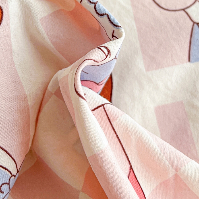 91家纺网 家纺一手货源 找家纺 罗亿家纺 2025新款卡通水洗云朵棉110g单床笠 不二公主