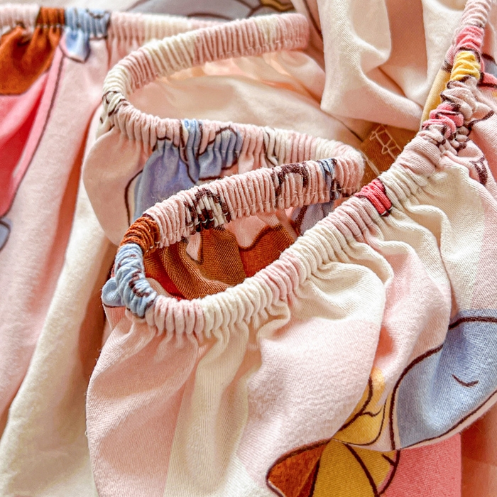 91家纺网 家纺一手货源 找家纺 罗亿家纺 2025新款卡通水洗云朵棉110g单床笠 不二公主