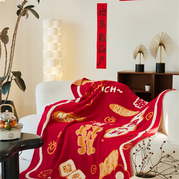 91家纺网 家纺一手货源 找家纺 暖绵绵2025新款半边绒涤纶混纺毯子抱枕套 星运