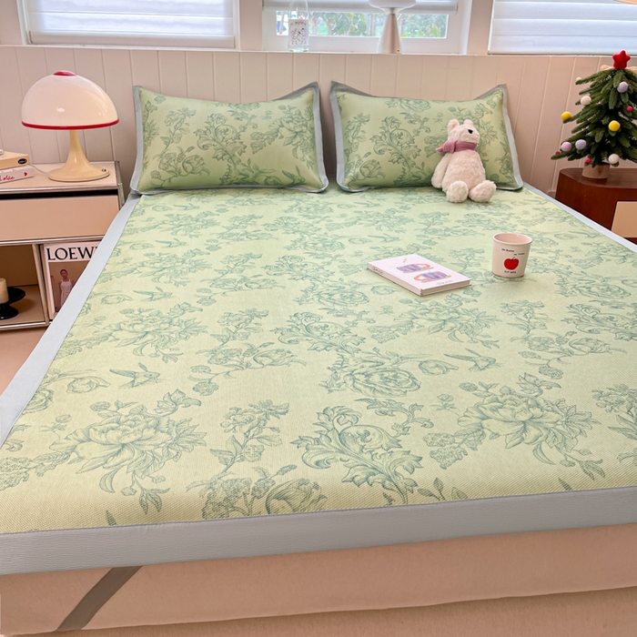 91家纺网 家纺一手货源 找家纺 安哆啦家纺 2025新款A类印花冰藤凉席针织棉牛奶丝夏被夏凉被空调被四件套 绿野仙踪