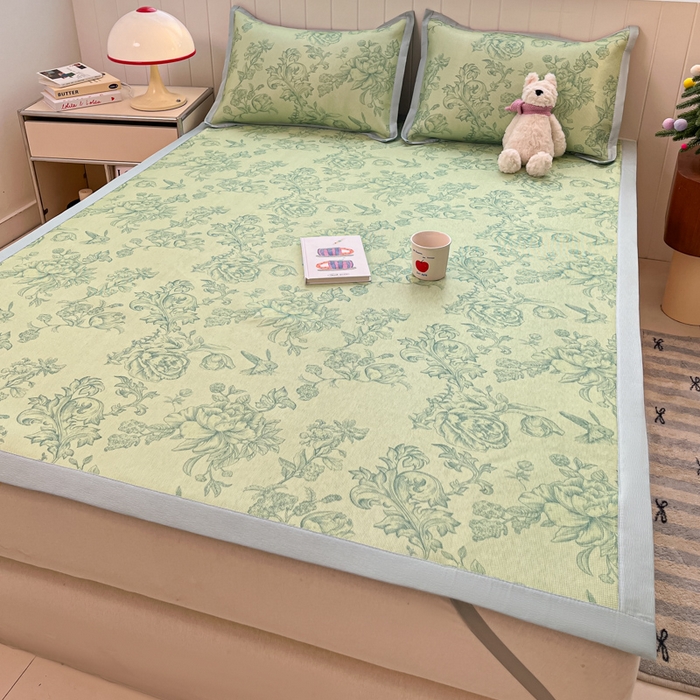 91家纺网 家纺一手货源 找家纺 安哆啦家纺 2025新款A类印花冰藤凉席针织棉牛奶丝夏被夏凉被空调被四件套 绿野仙踪