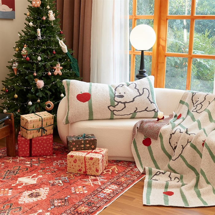 91家纺网 家纺一手货源 找家纺 （总）暖绵绵2025新款半边绒涤纶混纺毯子抱枕套